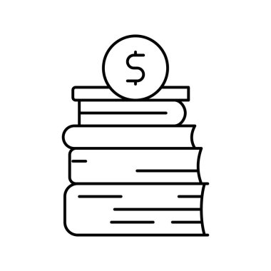 finansal eğitim kitapları satır vektör illüstrasyonuName