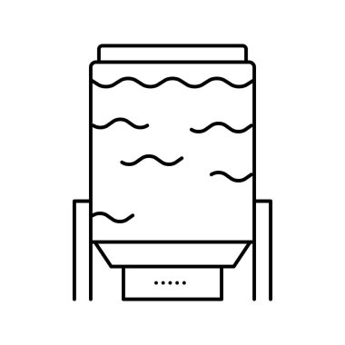 Oksijen sınırlama sistemi çizgi vektör çizimi