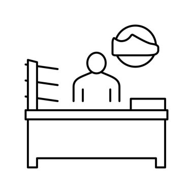 ayakkabı satıcısı satır simgesi vektörü siyah illüstrasyon