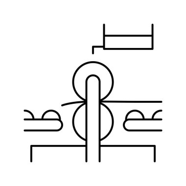 Tekerlek taşıma çizgisi simgesi çizimine bas