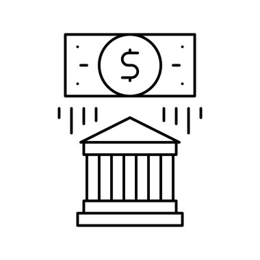 Banka güvenli para hattı simgesi vektörü izole illüstrasyon