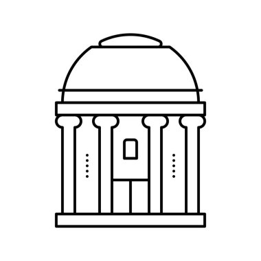 Şapel inşa çizgisi simgesi vektörü izole edilmiş illüstrasyon