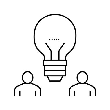 Meslektaşlar çizgi ikonu vektör illüstrasyonu