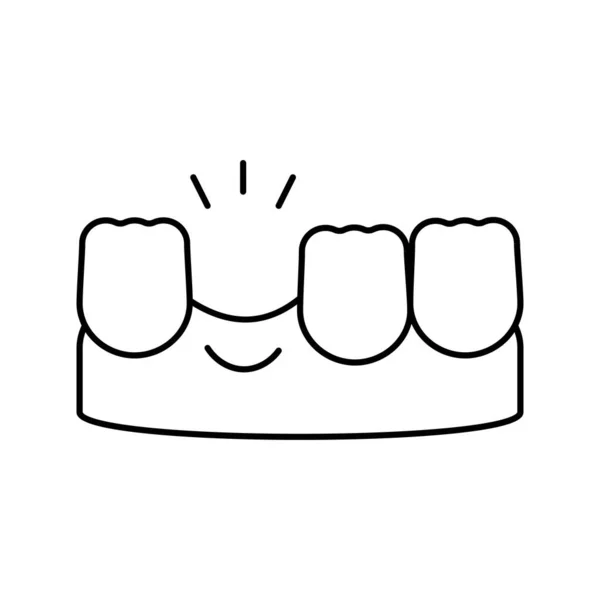 Utraconych linii zęba ikona wektor ilustracji — Wektor stockowy