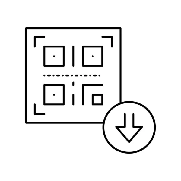 Code à barres pour télécharger ligne icône vectoriel illustration isolée — Image vectorielle