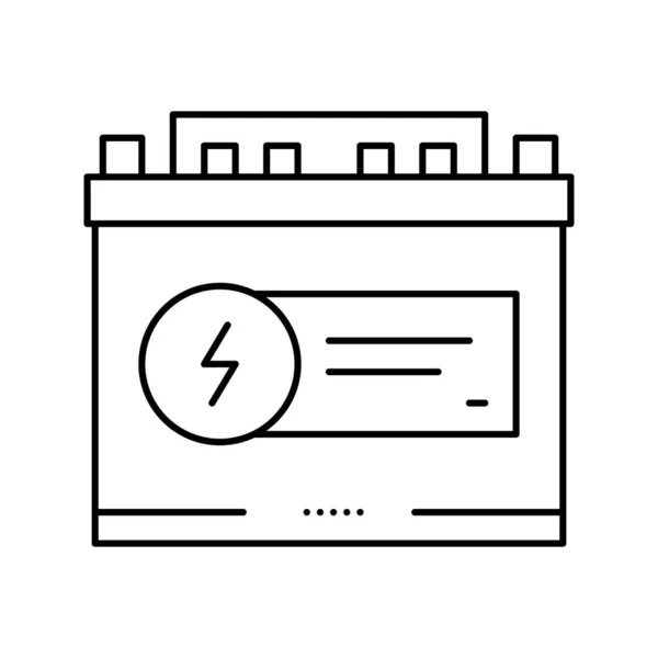 Línea de batería eléctrica icono vector negro ilustración — Vector de stock