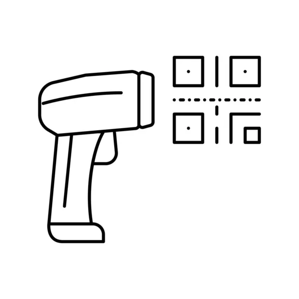 Pistola para escanear la línea de código de barras icono vector ilustración aislada — Archivo Imágenes Vectoriales