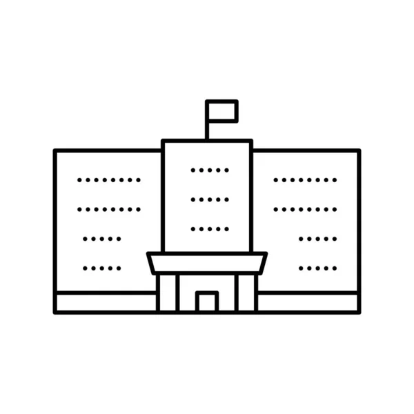 Illustrazione vettoriale dell'icona della linea di costruzione del governo — Vettoriale Stock