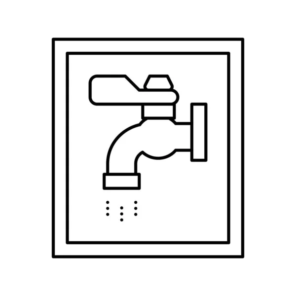 Signe de l'eau ligne icône vecteur noir illustration — Image vectorielle