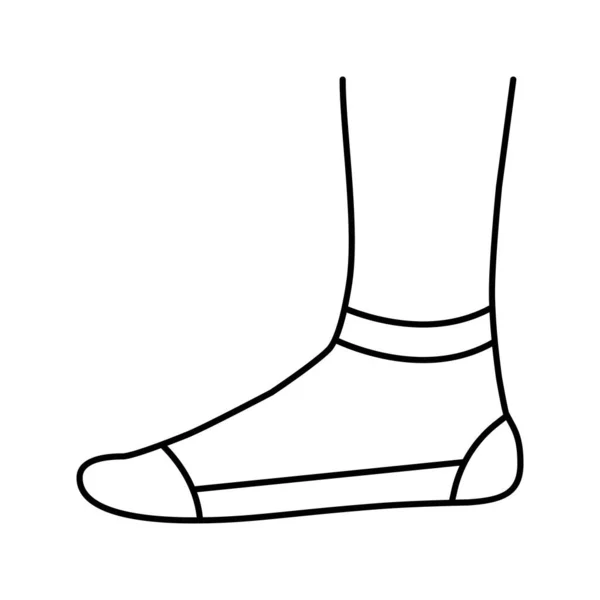 Nízkořezané ponožky řádek ikona vektor izolované ilustrace — Stockový vektor