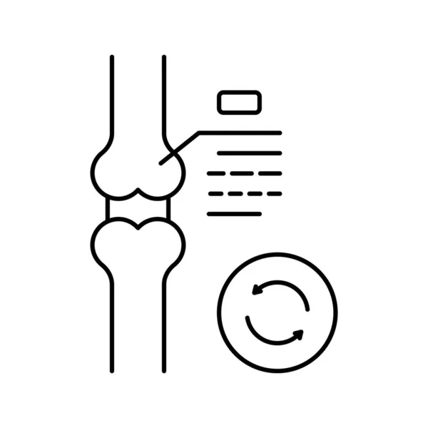 Іконка лінії пересадки хрящів коліна Векторна ілюстрація — стоковий вектор
