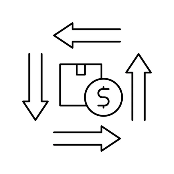 Linha de circulação do produto ícone vetor ilustração sinal — Vetor de Stock