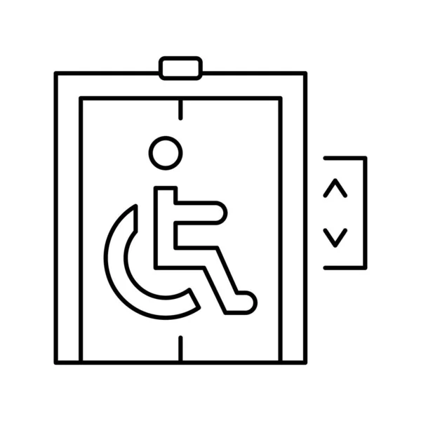 Ascenseur pour illustration vectorielle d'icône de ligne désactivée — Image vectorielle