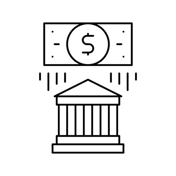 Банківська безпечна грошова лінія іконка Векторна ізольована ілюстрація — стоковий вектор