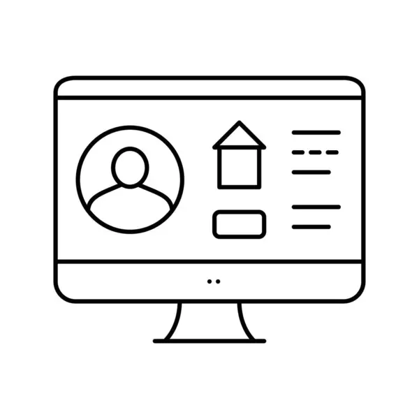 Maison en ligne louer ligne icône vectoriel illustration — Image vectorielle