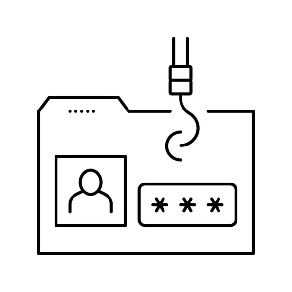 Hacking user folder line icon vector illustration — Stock Vector