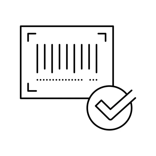 Zatwierdzona ikona wektora linii kodu QR izolowana ilustracja — Wektor stockowy