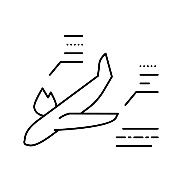 Flugzeug Feuer Testlinie Symbol Vektor Illustration — Stockvektor