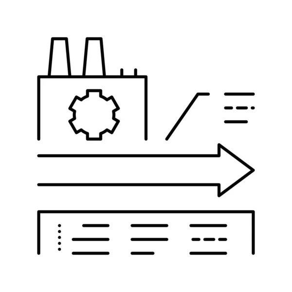 Productie lineaire economie lijn pictogram vector illustratie — Stockvector