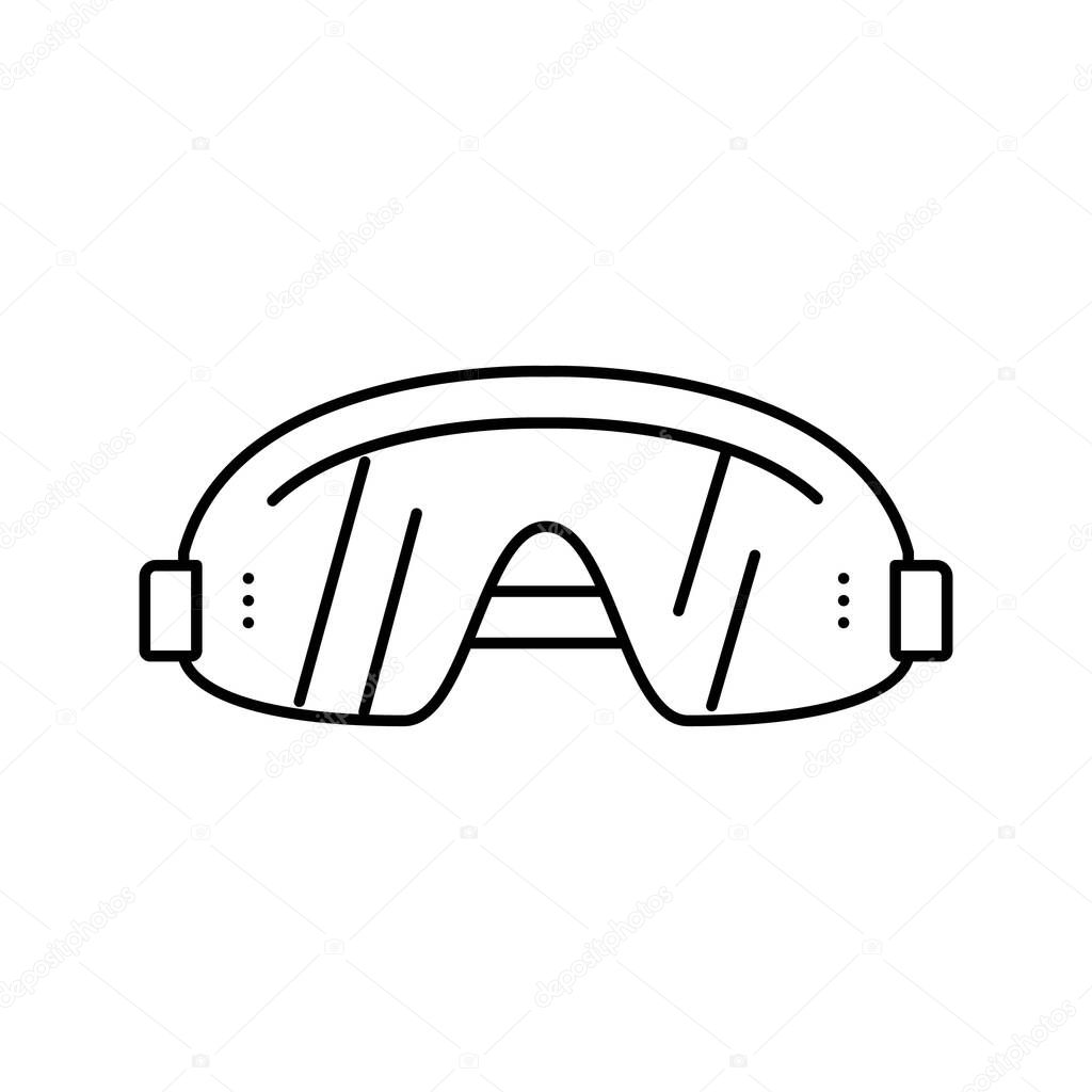glasses wingsuit tool line icon vector illustration
