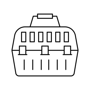 Taşıma kafesi çizgi ikon vektör illüstrasyonu