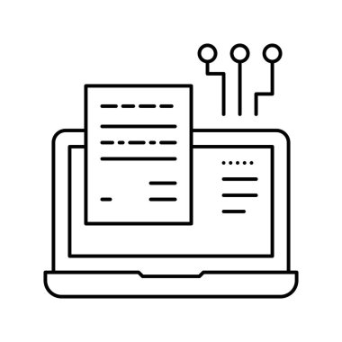 iş adımları ve görev satırı simgesi çizimi