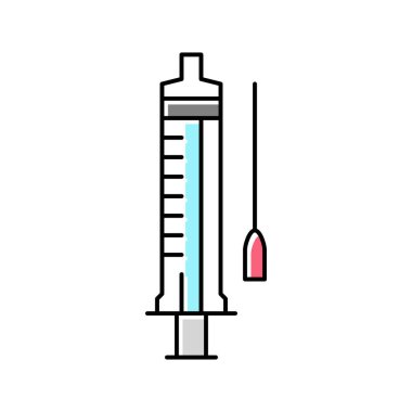Şırınga tıbbi renk ikonu vektör çizimi