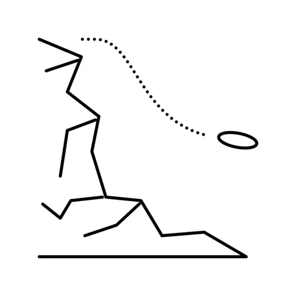 Άλμα από εικονίδιο διανυσματική απεικόνιση γραμμής βουνού — Διανυσματικό Αρχείο