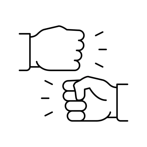 Hand Disput Linie Symbol Vektor Illustration — Stockvektor