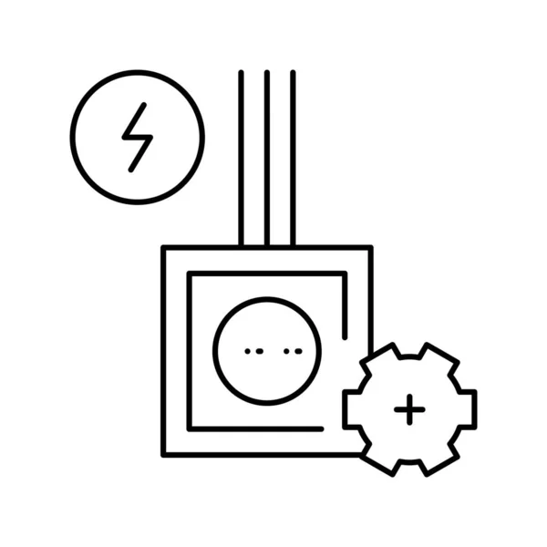 Socket installatie lijn pictogram vector illustratie — Stockvector