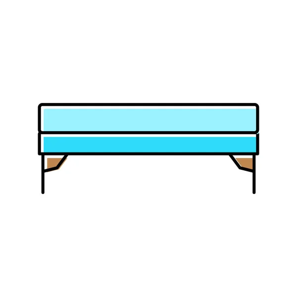 Gambar vektor ikon warna kamar tidur bangku - Stok Vektor