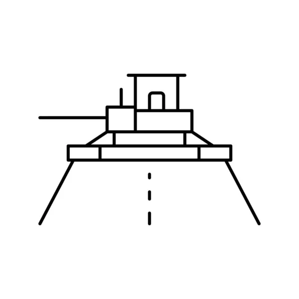 アスファルト舗装装置ラインアイコンベクトルイラスト — ストックベクタ