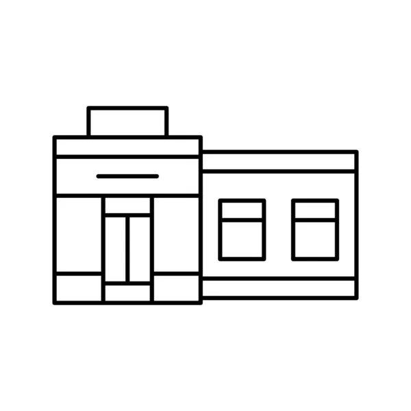 Butik byggnad linje ikon vektor illustration — Stock vektor