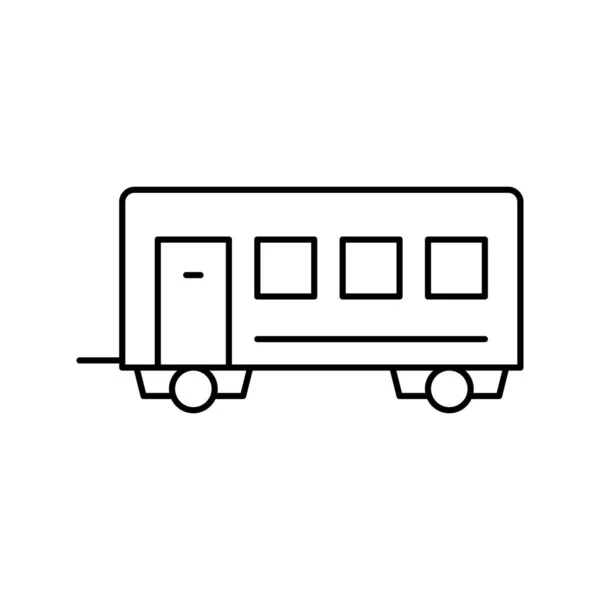客运拖车线图标矢量插图 — 图库矢量图片