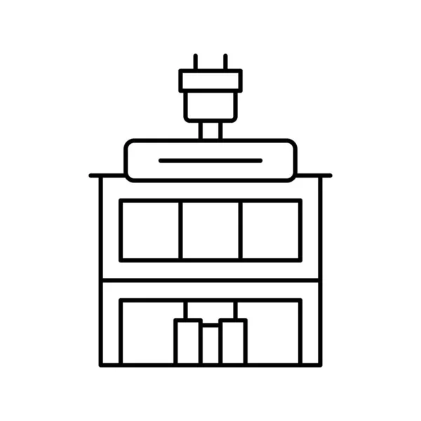 Magasin électronique bâtiment ligne icône vectoriel illustration — Image vectorielle