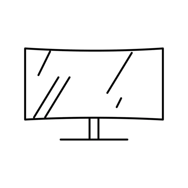 Gekrümmte Monitorlinie Icon Vektor Illustration — Stockvektor