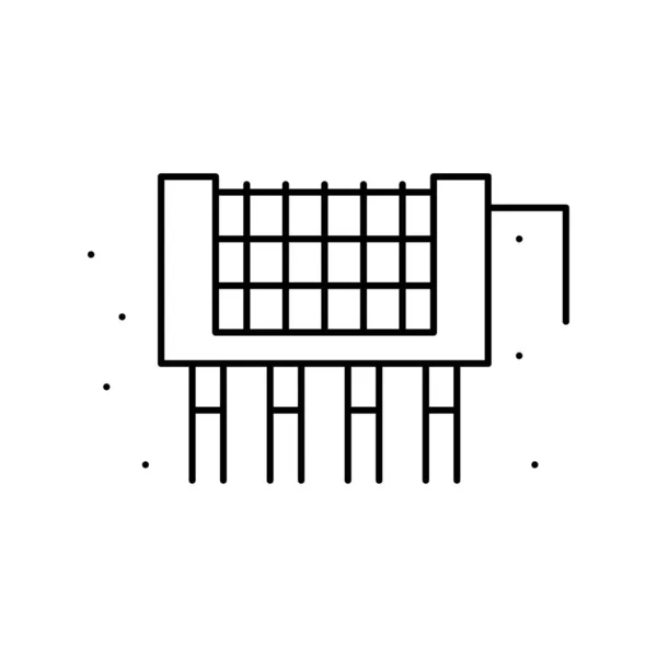 Voet versterking lijn pictogram vector illustratie — Stockvector