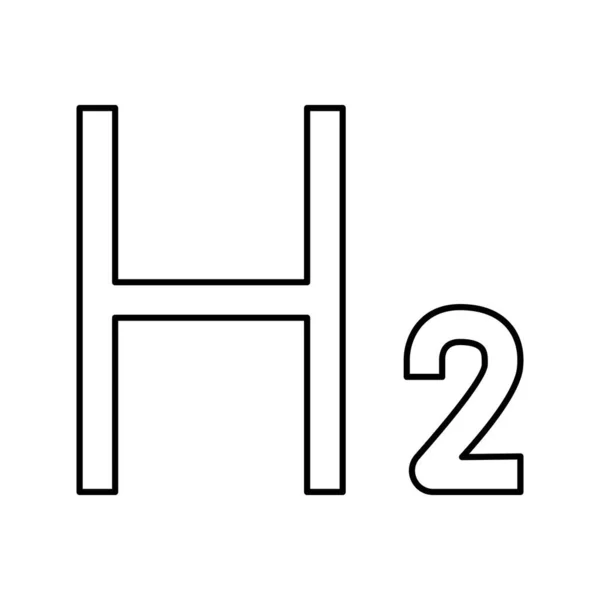 Chemisches Element Wasserstoff Linie Symbol Vektor Illustration — Stockvektor