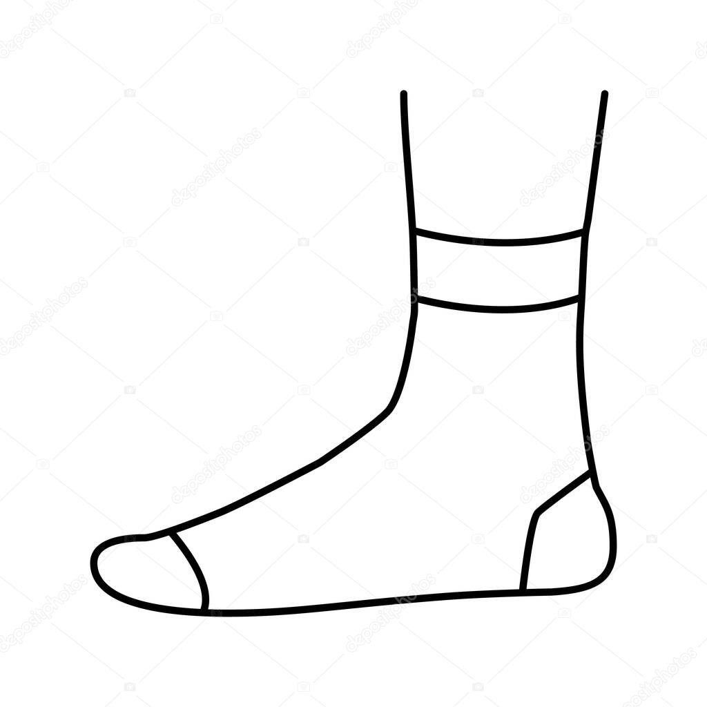 quarter sock line icon vector isolated illustration