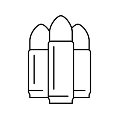 Kurşun yuvarlak burunlu yumuşak nokta kurşun çizgisi vektör çizimi