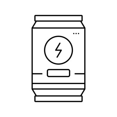 Enerji içeceği çizgisi ikonu vektör illüstrasyon işareti