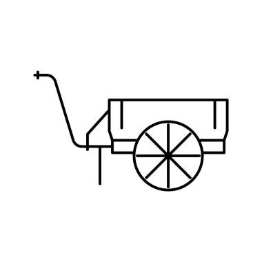 çiftlik arabası çizgisi ikonu vektör illüstrasyonu