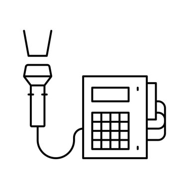 pos terminal uçbirim çizgisi vektör illüstrasyonlu barkod tarayıcı