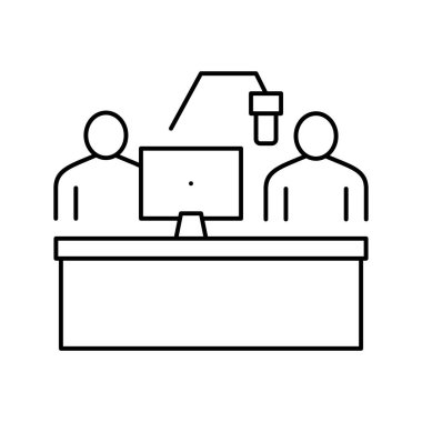 radyo stüdyo çizgisi ikon vektör illüstrasyonu