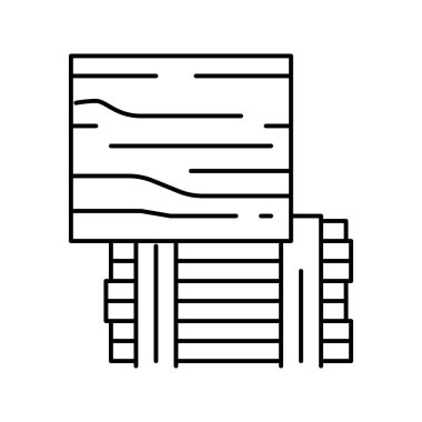 osb yönelimli iplik çizgisi vektör illüstrasyonu