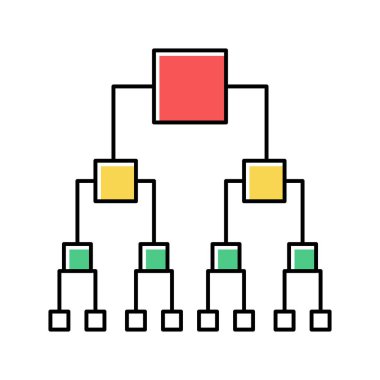 ikili karar diyagramı renk vektör illüstrasyonu