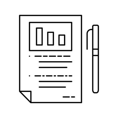 iş raporu satırı ikon vektör illüstrasyonu