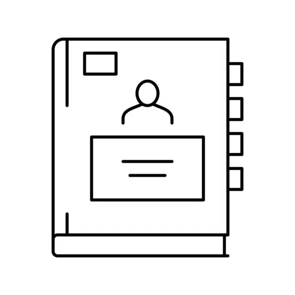 Alunno notebook linea icona vettoriale illustrazione — Vettoriale Stock