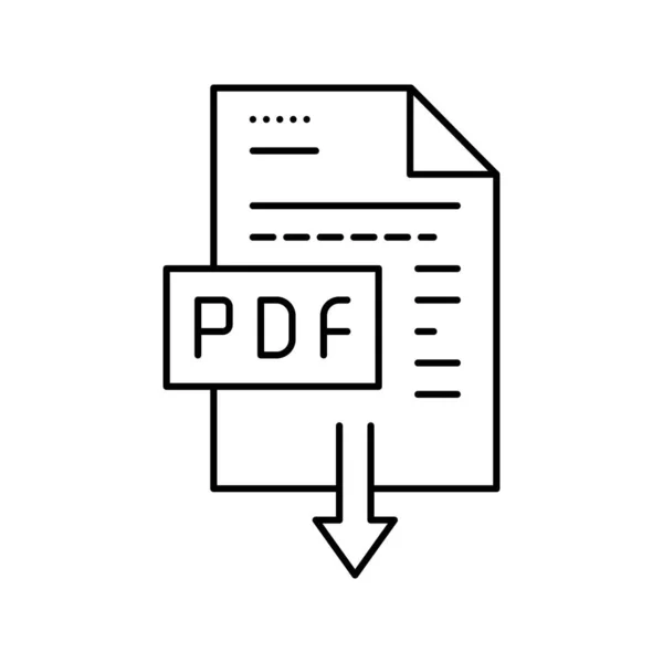 Pdf Datei Zeilensymbol Vektor Illustration herunterladen — Stockvektor