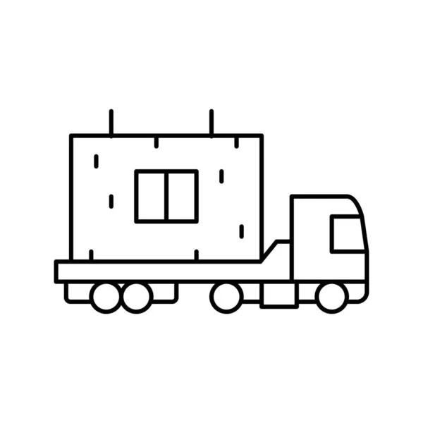 运输房屋反结构线图标矢量插图 — 图库矢量图片